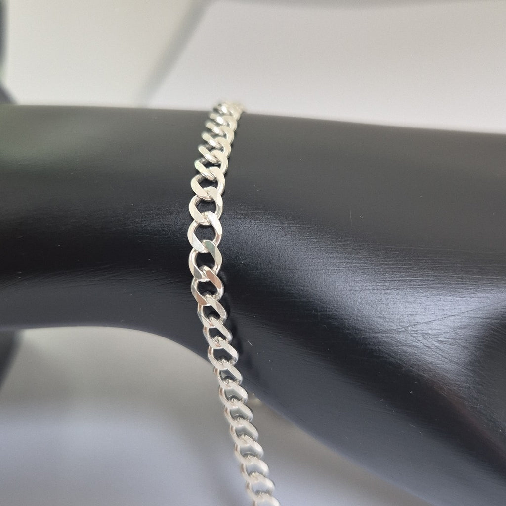 PULSERA TEJIDO BARBADA PLATA .925 21 CM 4.6 GR (NUEVO)
