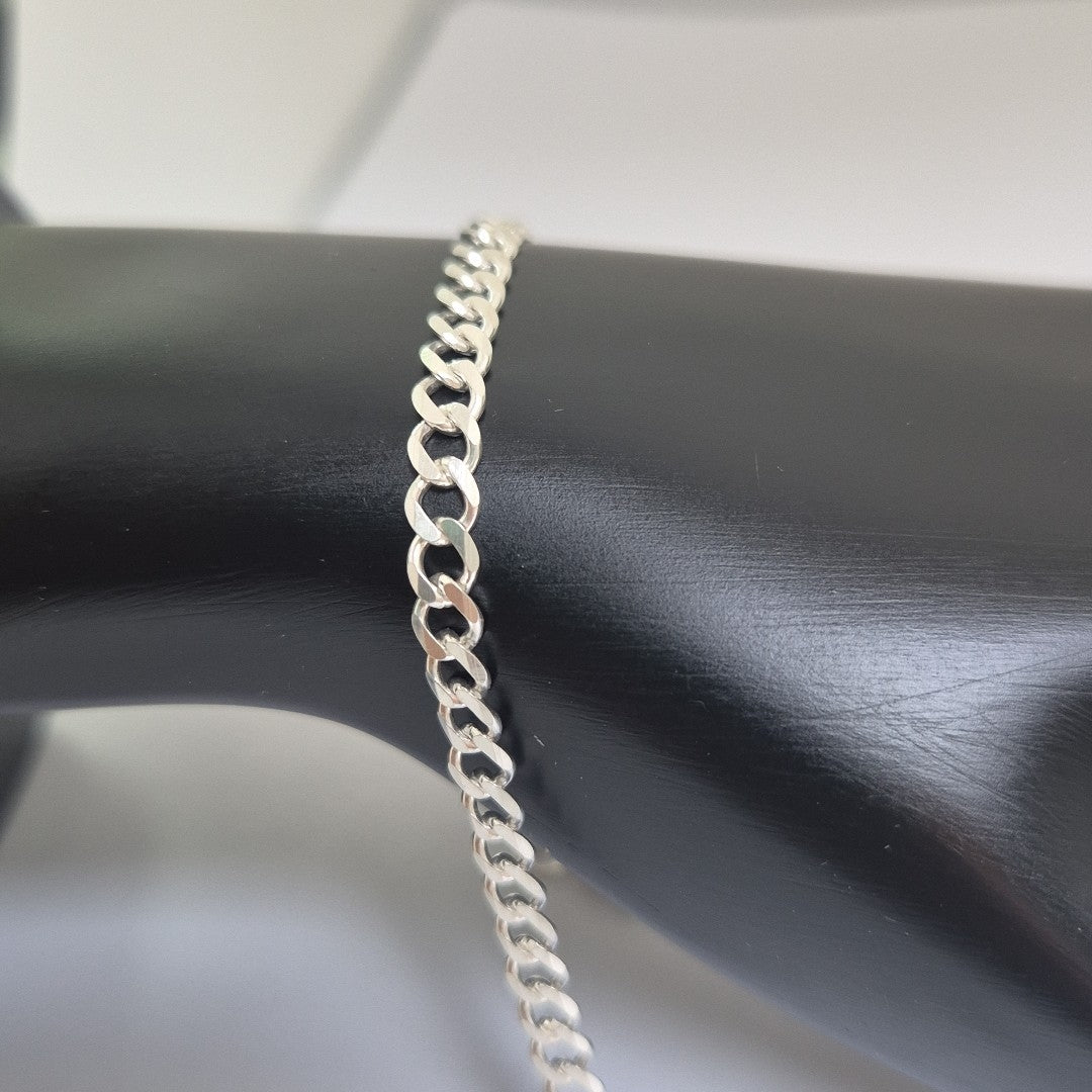 PULSERA TEJIDO BARBADA PLATA .925 21 CM 4.6 GR (NUEVO)