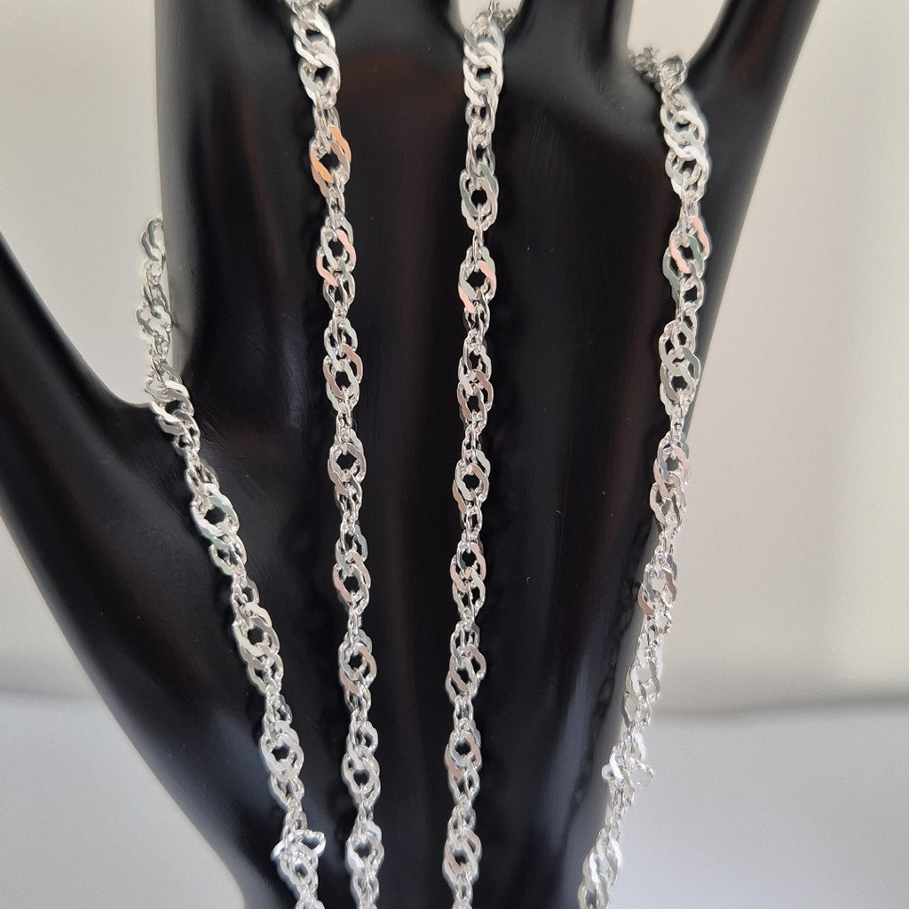 CADENA TEJIDO MEDIO TORZAL PLATA .925 55 CM 5.6 GR (NUEVO)