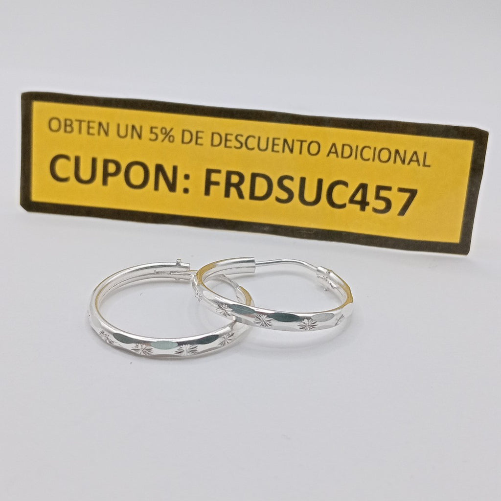 PAR ARRACADAS FACETADA PLATA .925 2.1 GR (NUEVO)