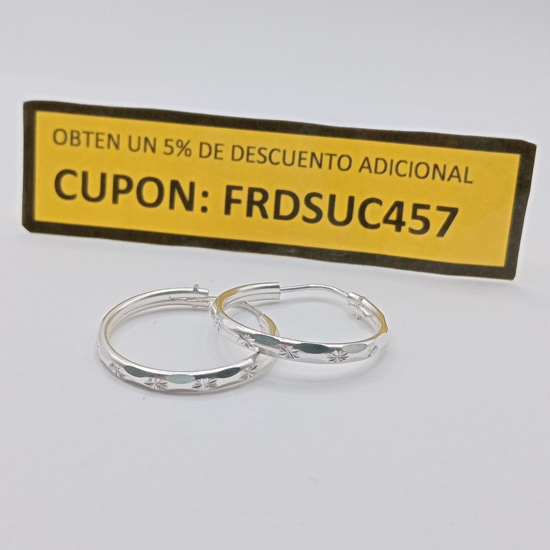 PAR ARRACADAS FACETADA PLATA .925 2.1 GR (NUEVO)