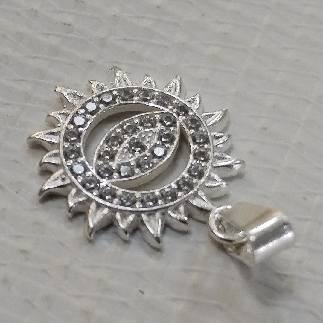 DIJE OJO MAGICO CON CIRCONIAS PLATA .925 2 GR (NUEVO)