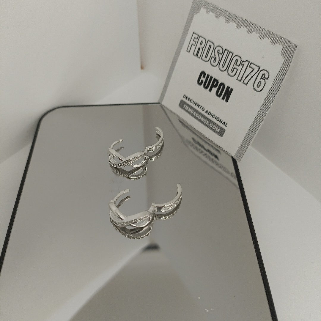 HUGGIES INFINITO CIRCONIAS PLATA .925 2.5 GR (NUEVO)