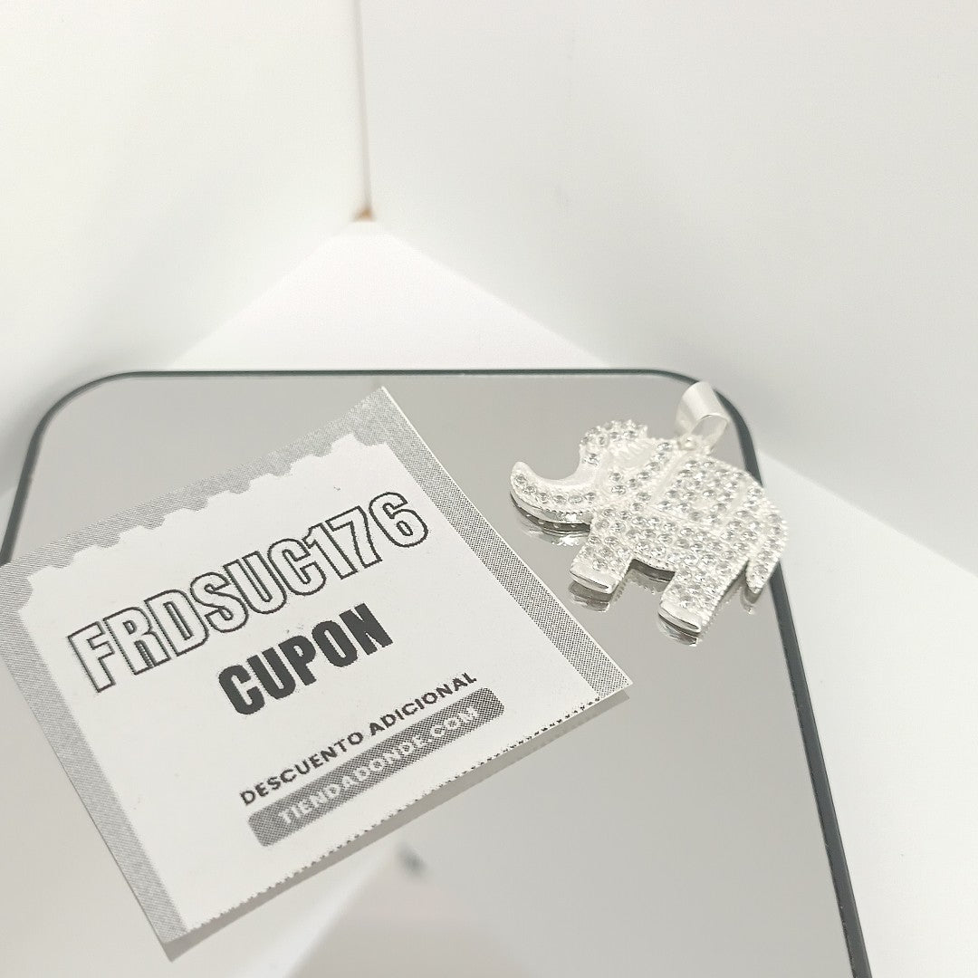 DIJE ELEFANTE C/CIRCONIAS PLATA .925 5.3 GR (NUEVO)