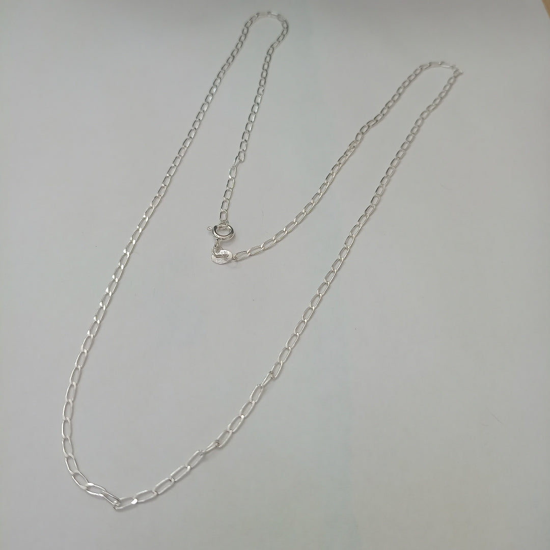 CADENA TEJIDO ESLABONES PLATA .925 60 CM 3.1 GR (NUEVO)