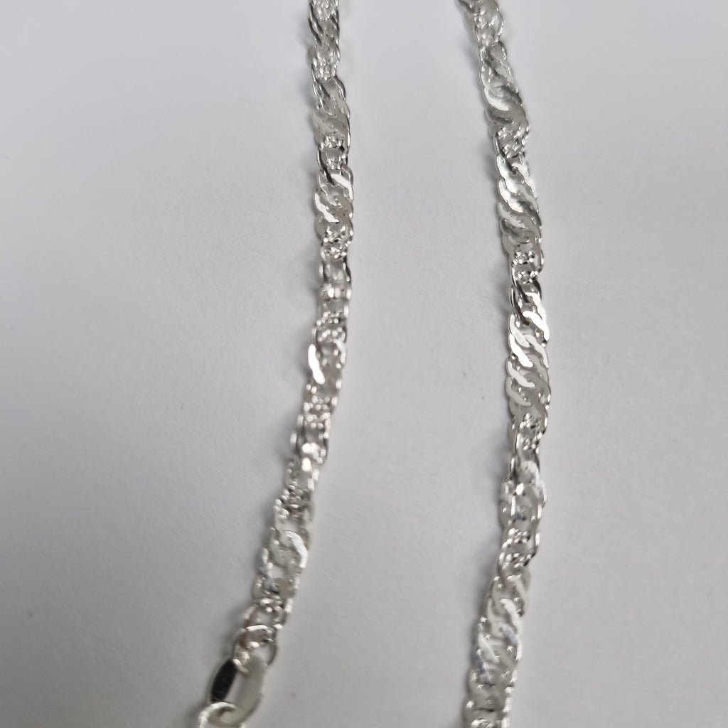CADENA TEJIDO MEDIO TORZAL PLATA .925 55 CM 5.4 GR (NUEVO)