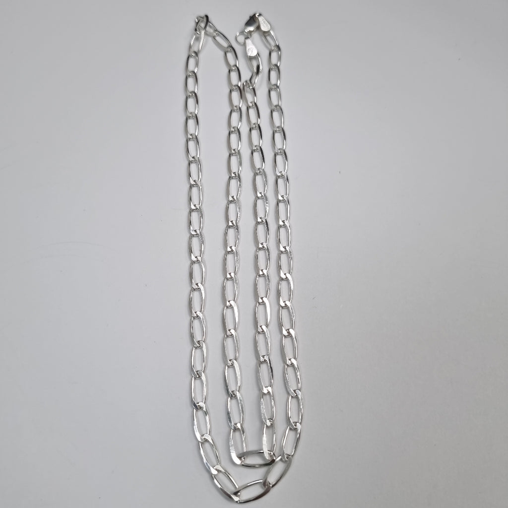 CADENA TEJIDO ESLABONES PLATA .925 60 CM 10.8 GR (NUEVO)