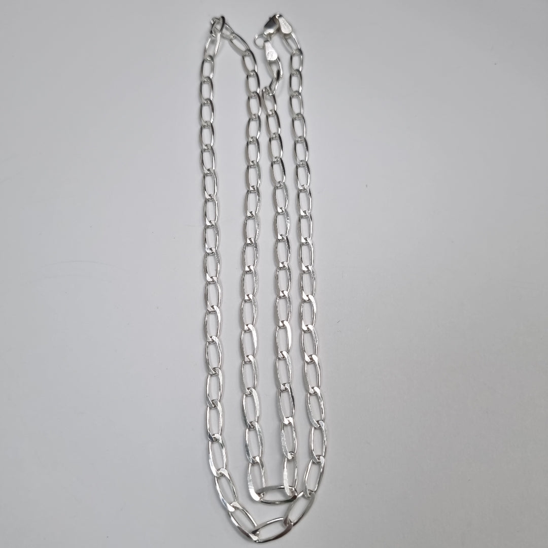 CADENA TEJIDO ESLABONES PLATA .925 60 CM 10.8 GR (NUEVO)