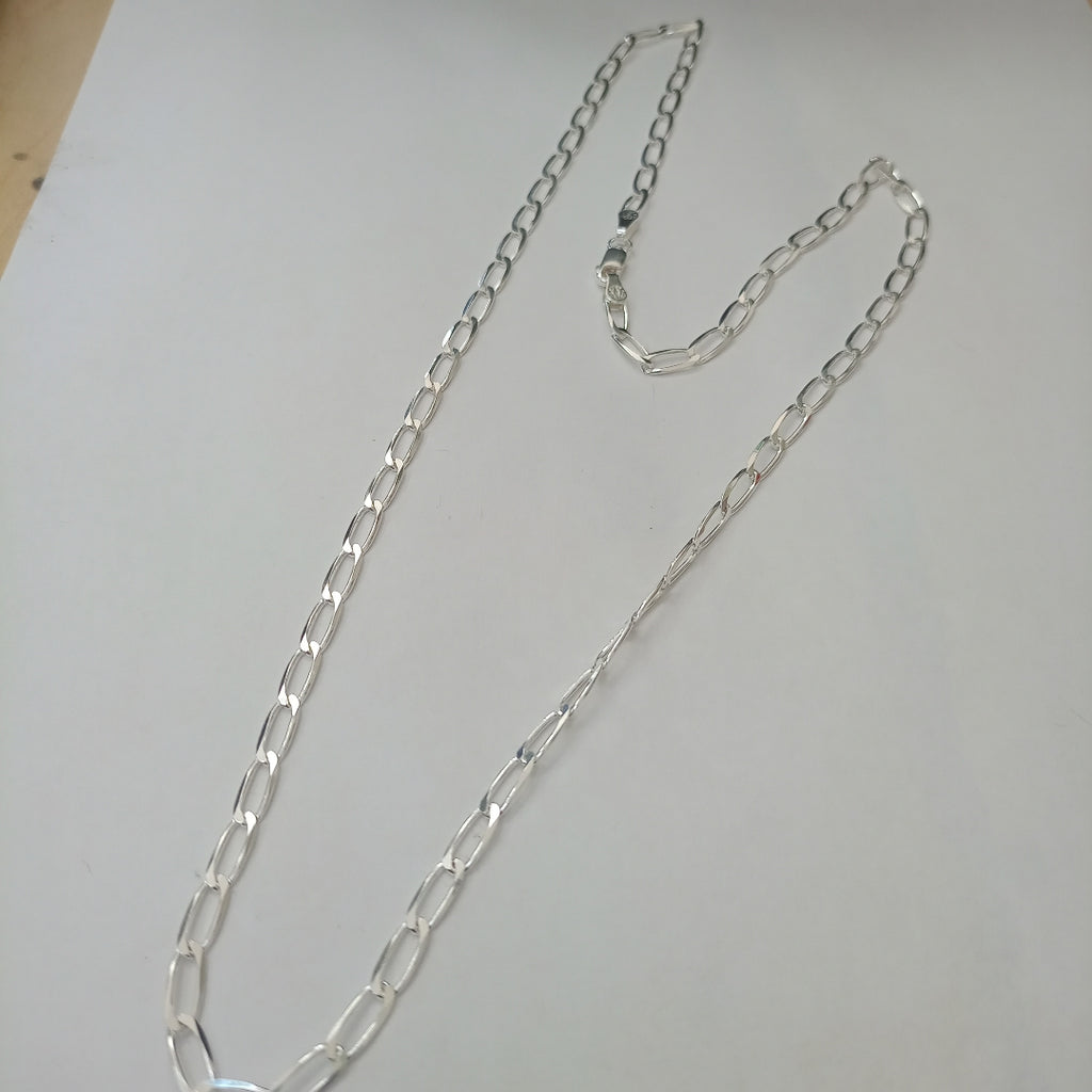 CADENA TEJIDO ESLABONES PLATA .925 60 CM 11 GR (NUEVO)
