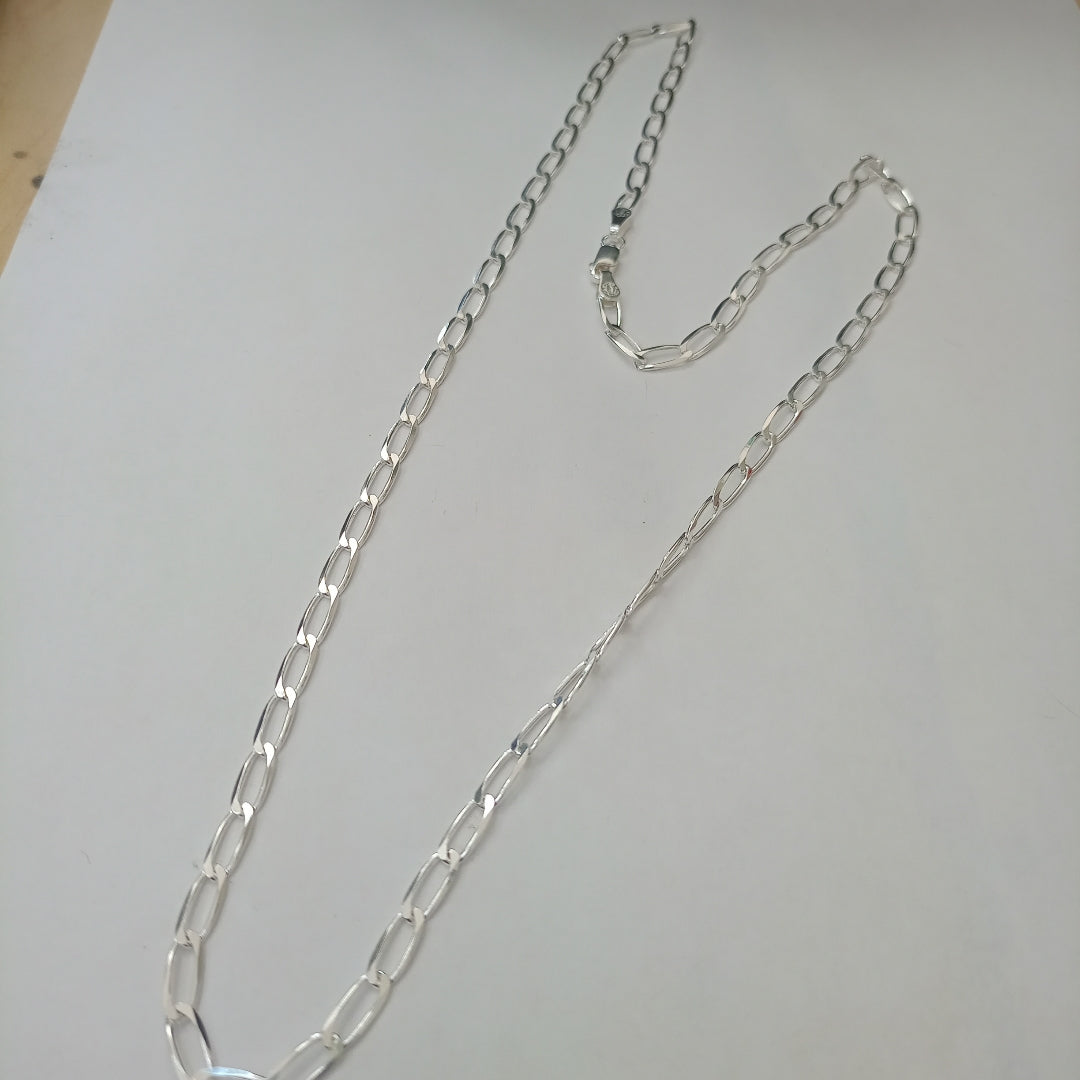 CADENA TEJIDO ESLABONES PLATA .925 60 CM 11 GR (NUEVO)