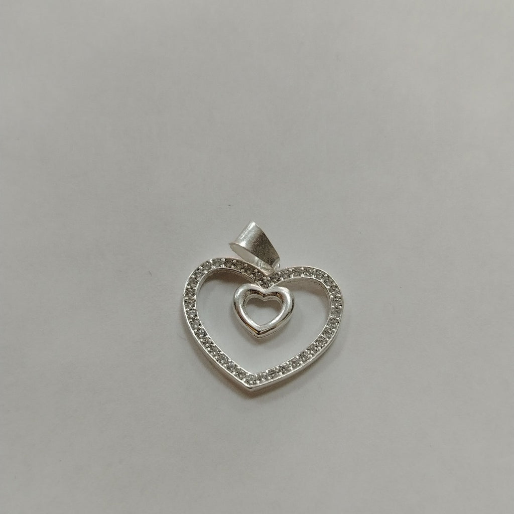 DIJE CORAZON C/CIRCONIAS PLATA .925 2.7 GR (NUEVO)