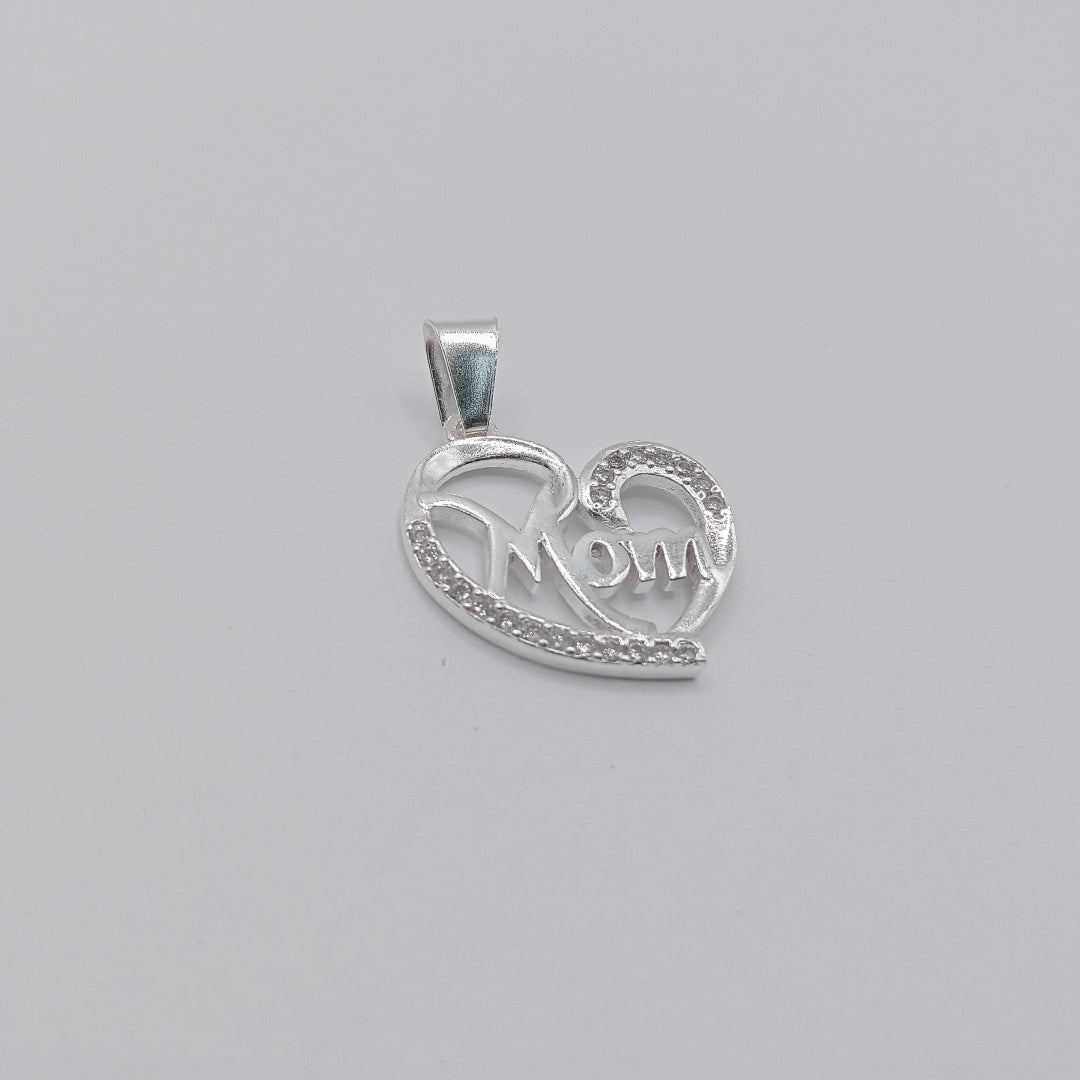 DIJE CORAZON C/CIRCONIAS PLATA .925 3.1 GR (NUEVO)
