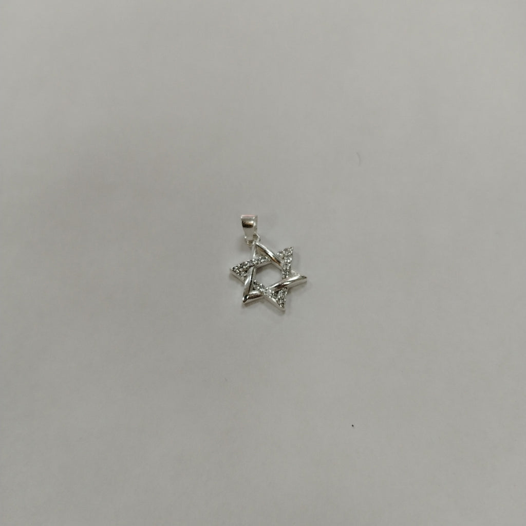DIJE ESTRELLA DE DAVID C/CIRCONIAS PLATA .925 2.6 GR (NUEVO)