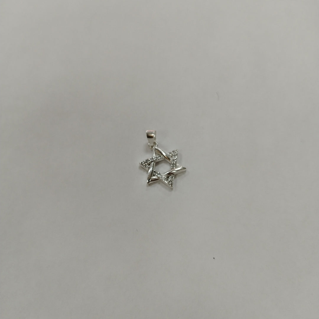 DIJE ESTRELLA DE DAVID C/CIRCONIAS PLATA .925 2.6 GR (NUEVO)