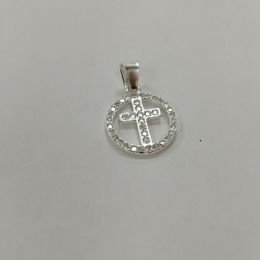 DIJE CRUZ C/CIRCONIAS PLATA .925 2.4 GR (NUEVO)