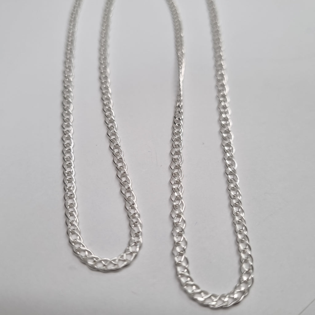 CADENA TEJIDO ESLABONES PLATA .925 55 CM 3.9 GR (NUEVO)