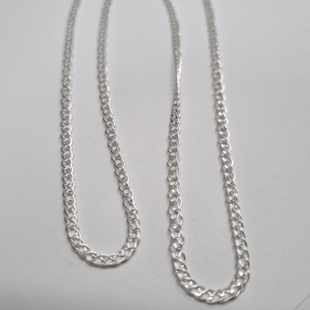 CADENA TEJIDO ESLABONES PLATA .925 55 CM 3.9 GR (NUEVO)