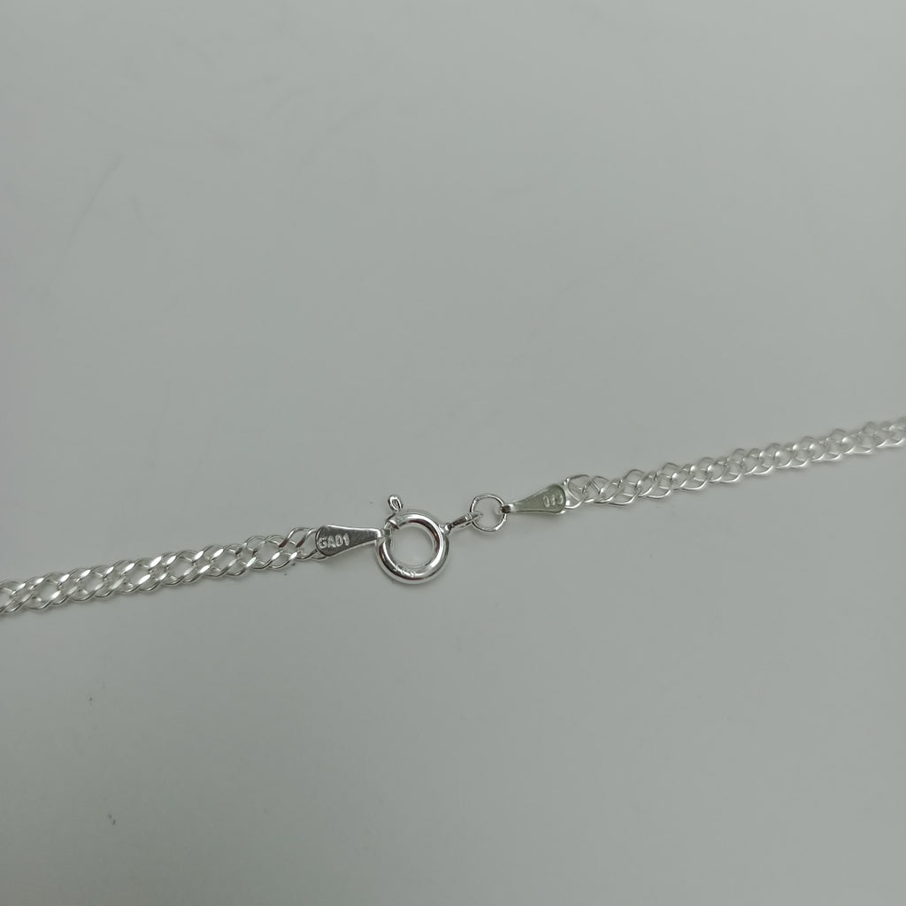 CADENA TEJIDO ESLABONES PLATA .925 55 CM 4.2 GR (NUEVO)