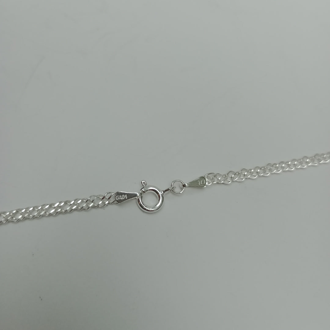 CADENA TEJIDO ESLABONES PLATA .925 55 CM 4.2 GR (NUEVO)