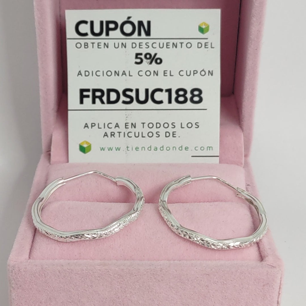 PAR ARRACADAS LABRADAS PLATA .925 2.6 GR (NUEVO)