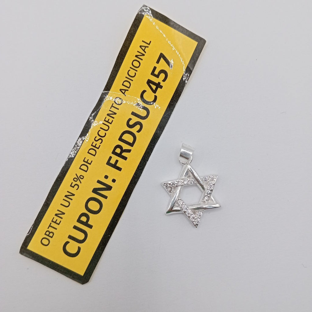 DIJE ESTRELLA DE DAVID C/CIRCONIAS PLATA .925 2.6 GR (NUEVO)