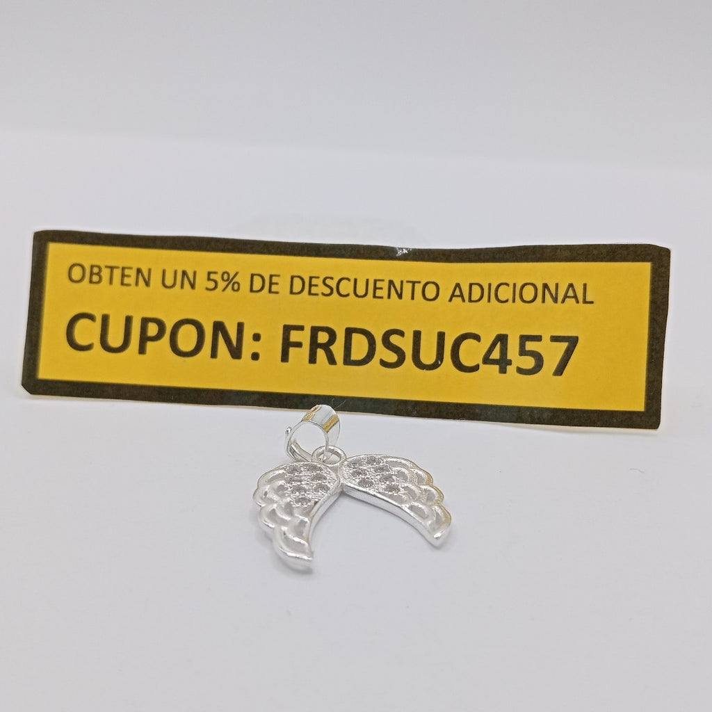 DIJE ALAS C/CIRCONIAS PLATA .925 2.2 GR (NUEVO)