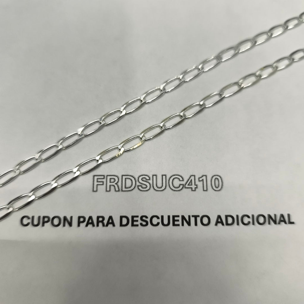 CADENA TEJIDO ESLABONES PLATA .925 55 CM 9.8 GR (NUEVO)