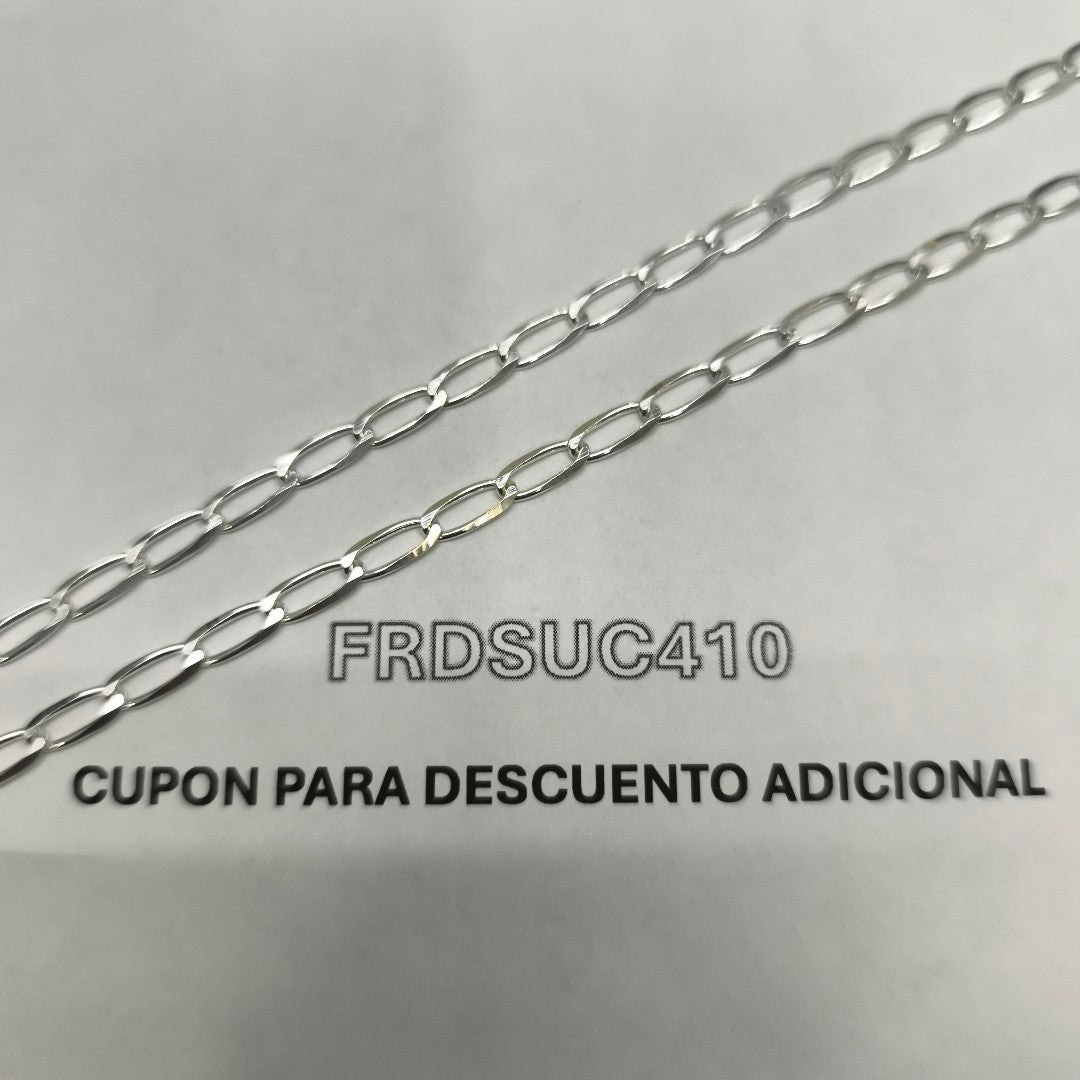 CADENA TEJIDO ESLABONES PLATA .925 55 CM 9.8 GR (NUEVO)