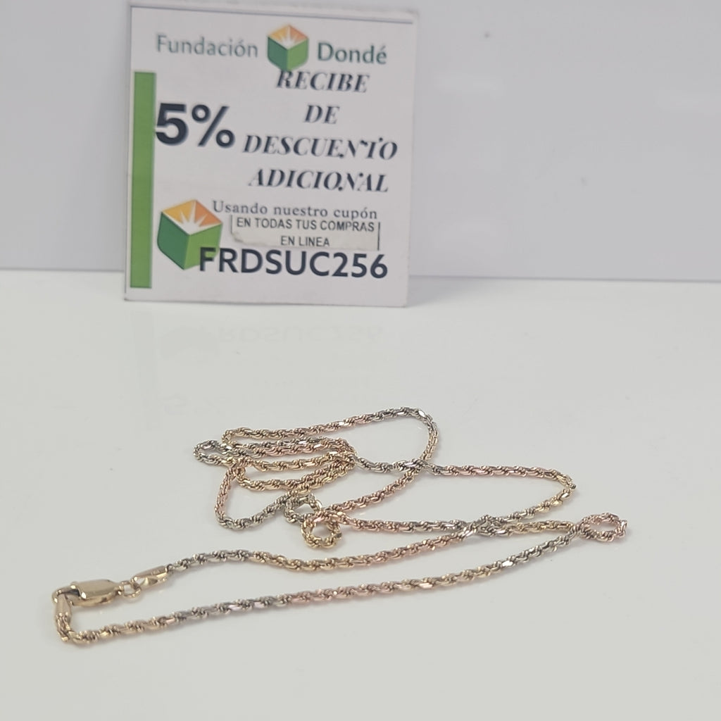 CADENA ORO COMBINADO 14 K 8.4 GRMS (SEMINUEVO)