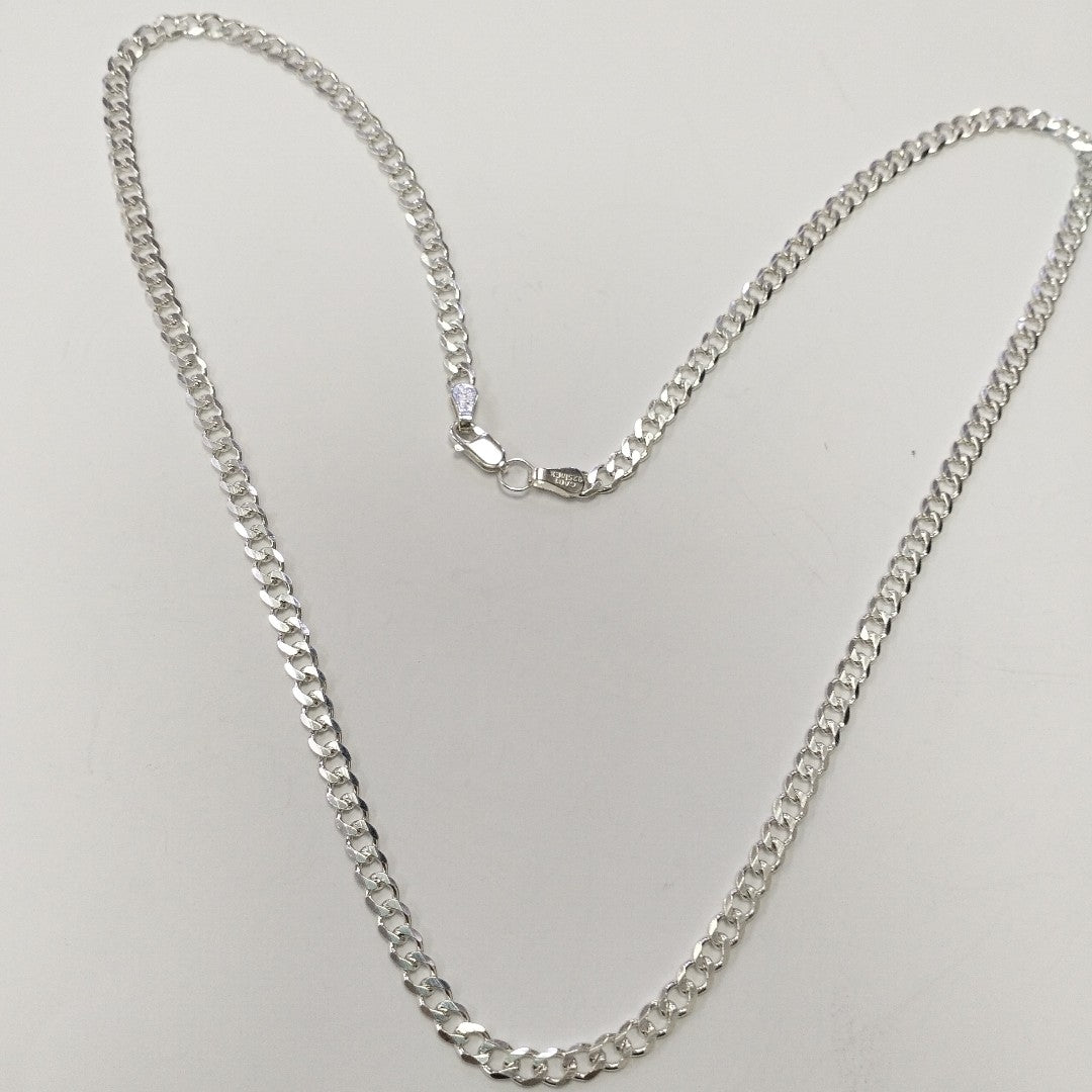 CADENA TEJIDO BARBADO PLATA .925 55 CM 12.6 GR (NUEVO)