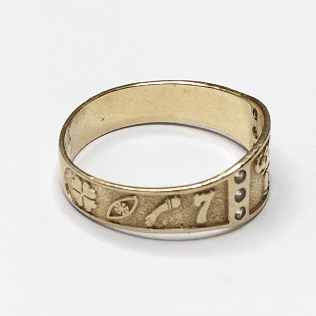 ARGOLLA DE LA SUERTE ORO 14 K 3 GRMS (SEMINUEVO)