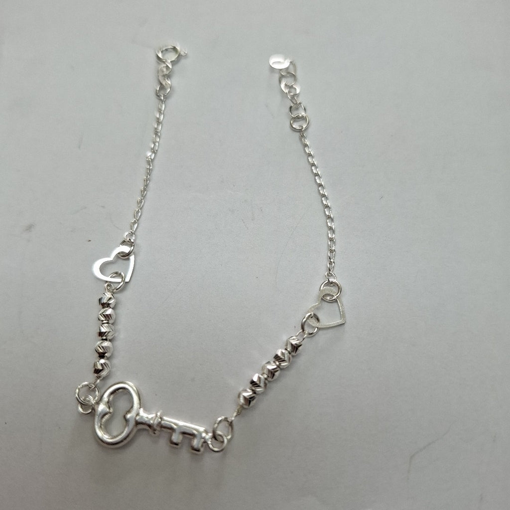 PULSERA TEJIDO LLAVE PLATA .925 18 CM 2.3 GR (NUEVO)