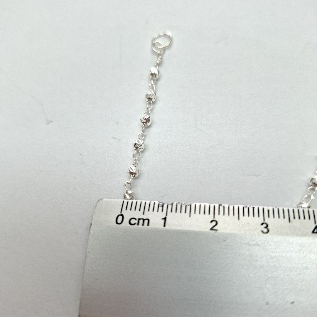 PULSERA TEJIDO CORAZON PLATA .925 18 CM 2 GR (NUEVO)