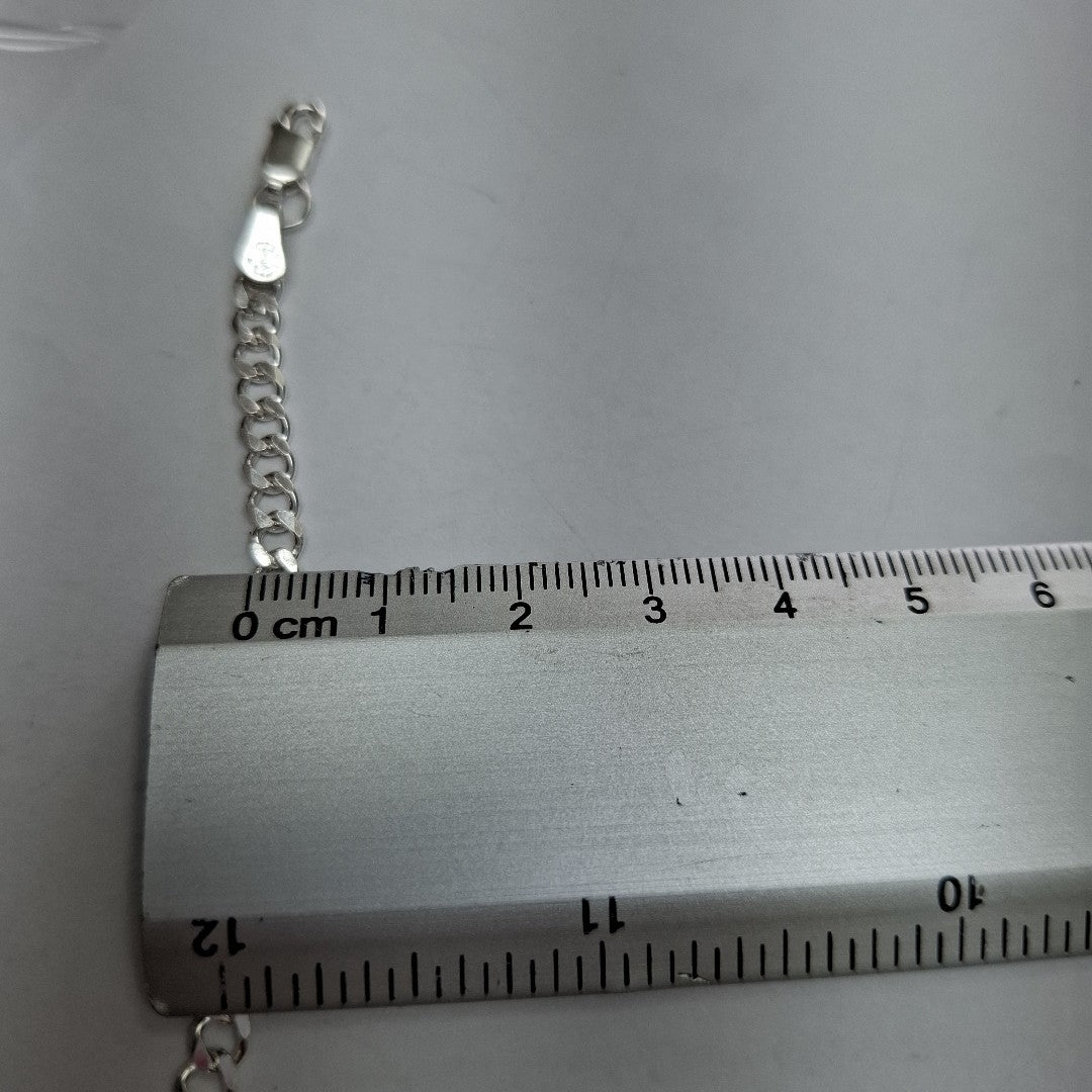 PULSERA TEJIDO BARBADA PLATA .925 18 CM 4.7 GR (NUEVO)
