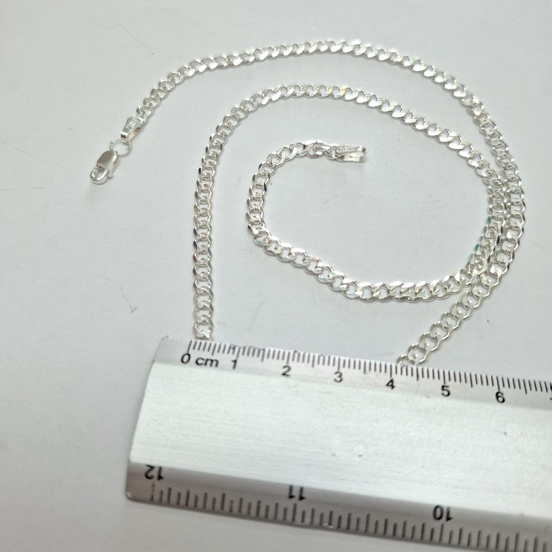 CADENA TEJIDO BARBADO PLATA .925 55 CM 12.4 GR (NUEVO)
