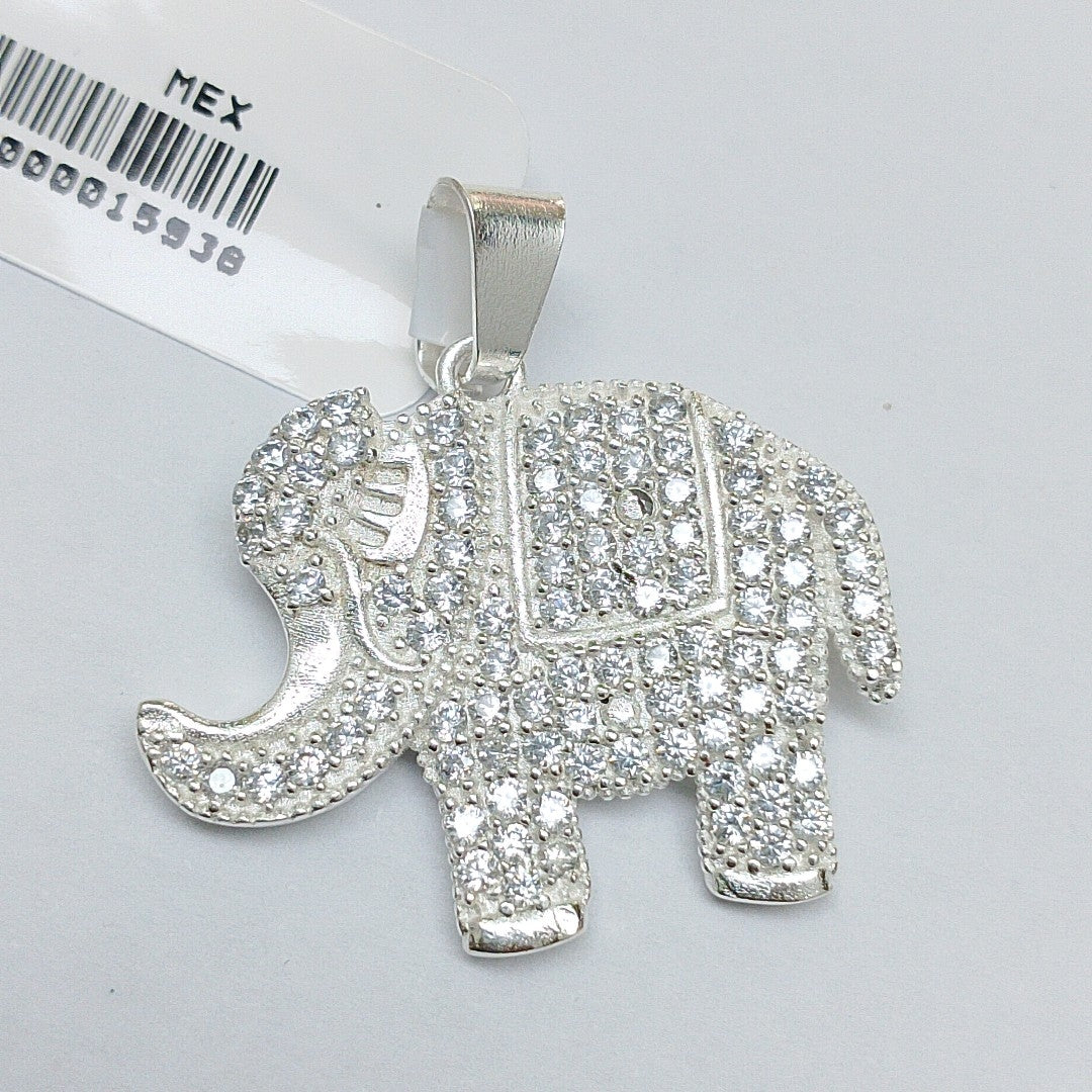 DIJE ELEFANTE C/CIRCONIAS PLATA .925 5 GR (NUEVO)