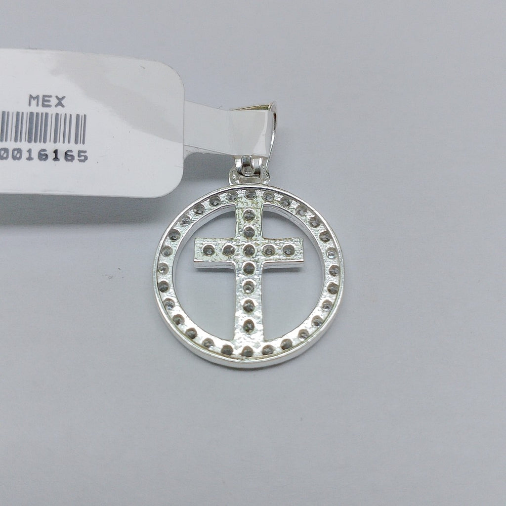DIJE CRUZ C/CIRCONIAS PLATA .925 2.4 GR (NUEVO)
