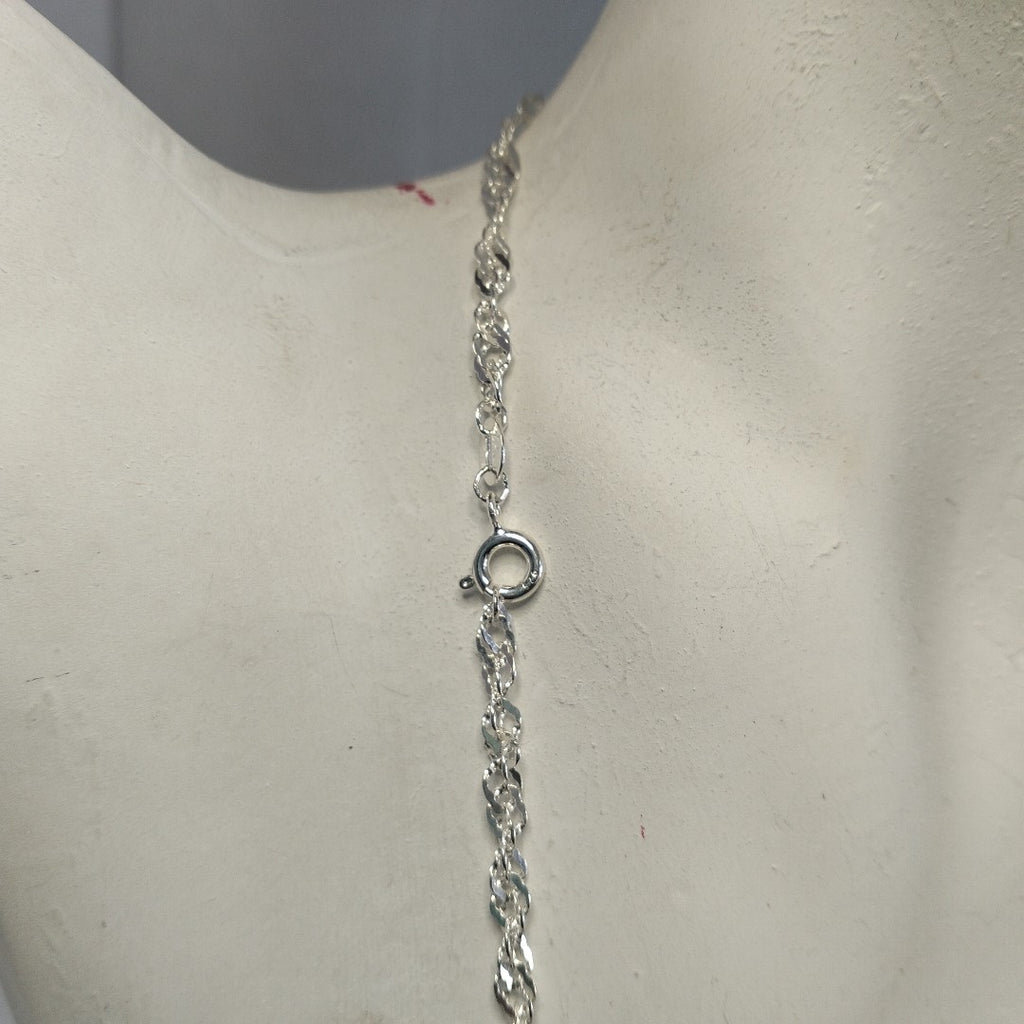 CADENA TEJIDO MEDIO TORZAL PLATA .925 55 CM 6.1 GR (NUEVO)