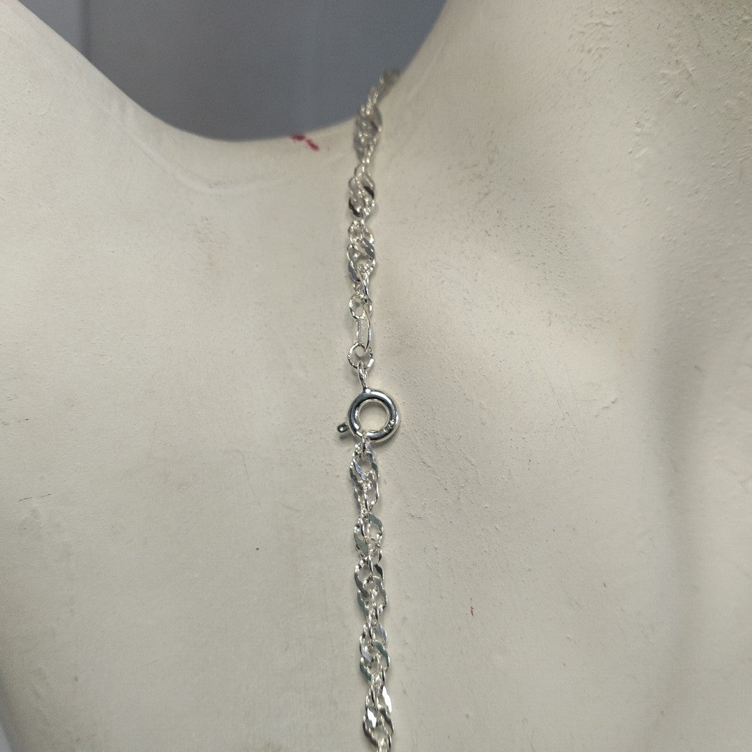 CADENA TEJIDO MEDIO TORZAL PLATA .925 55 CM 6.1 GR (NUEVO)