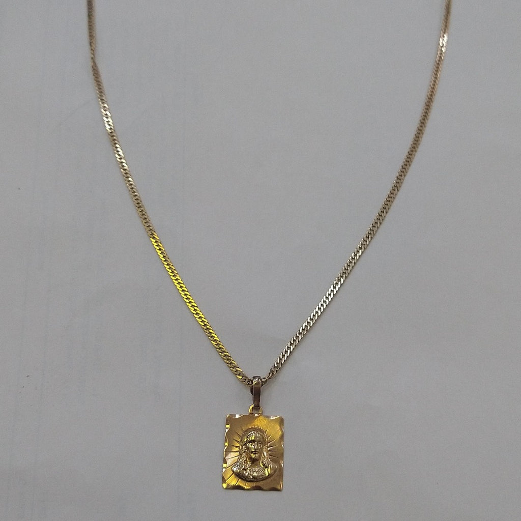 CADENA, MEDALLA RELIGIOSA ORO 10 K 5.4 GRMS (SEMINUEVO)