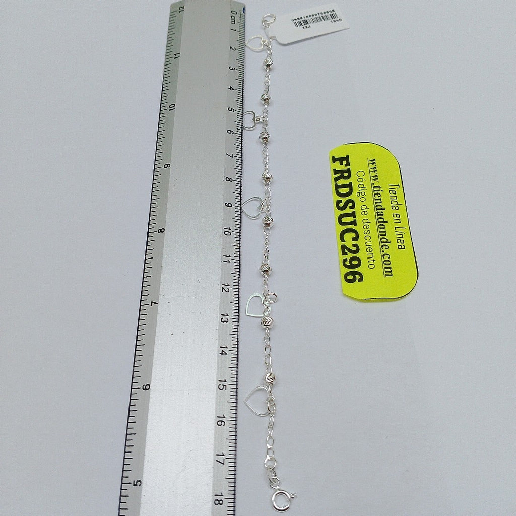PULSERA TEJIDO ESPECIAL PLATA .925 18 CM 2.7 GR (NUEVO)