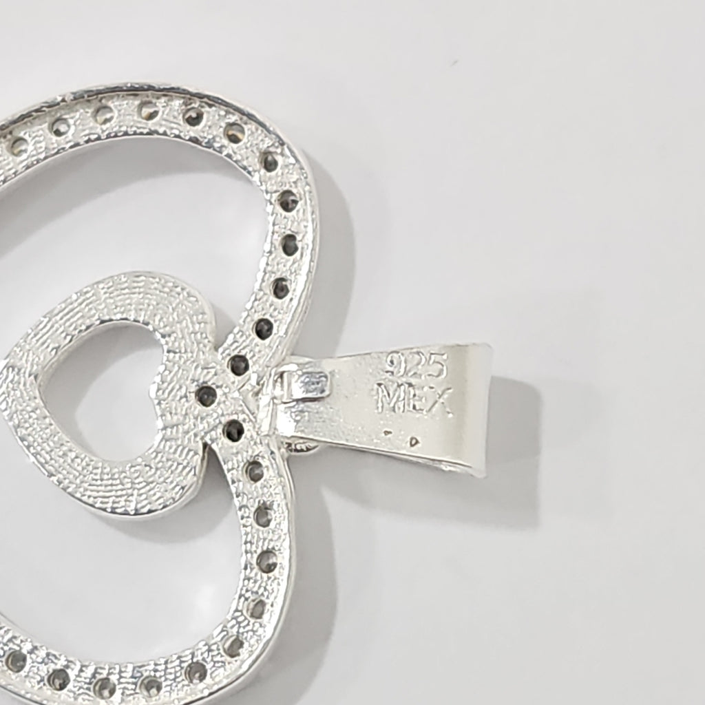 DIJE CORAZON C/CIRCONIAS PLATA .925 2.7 GR (NUEVO)