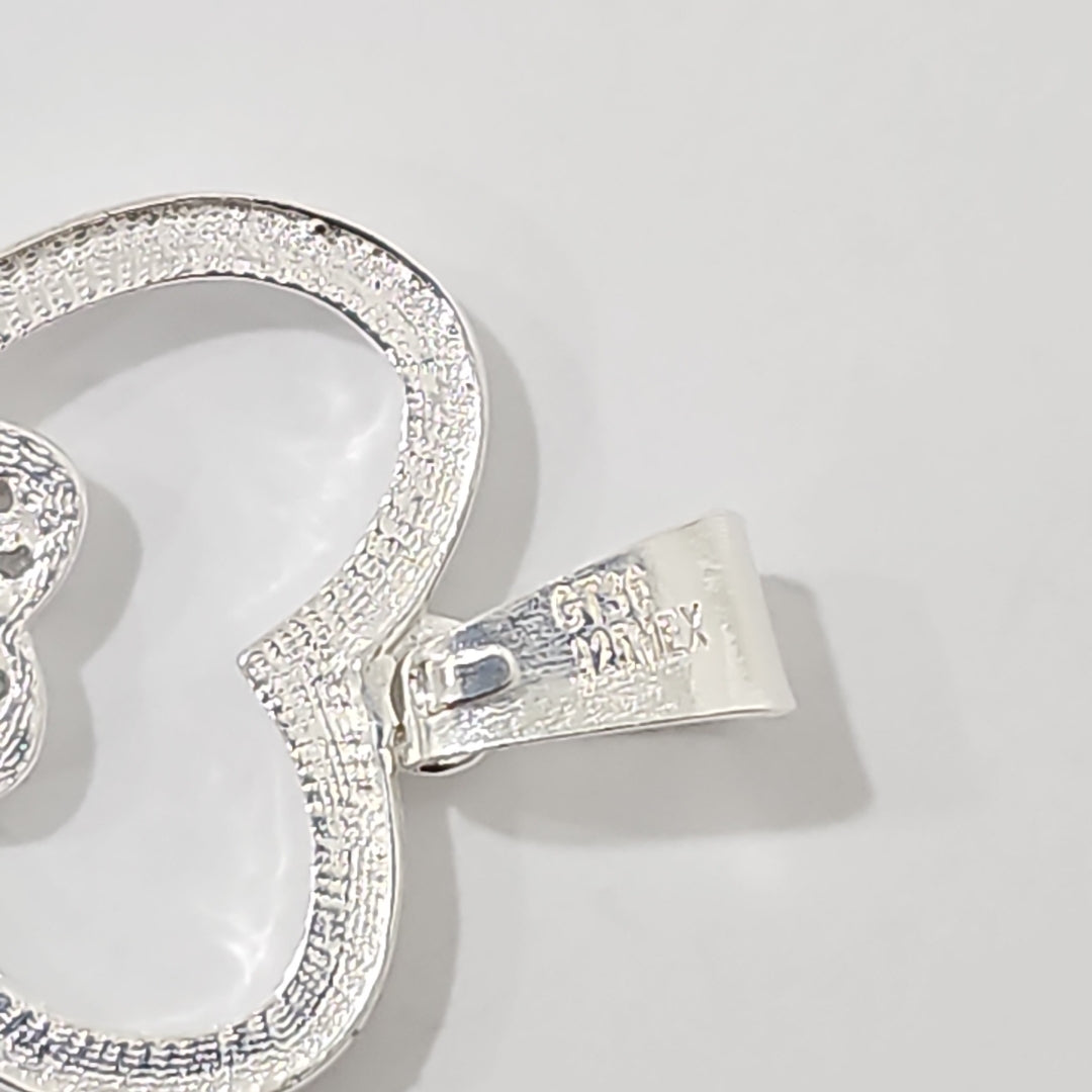 DIJE CORAZON C/CIRCONIAS PLATA .925 2.5 GR (NUEVO)