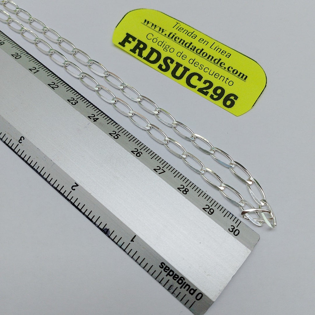 CADENA TEJIDO ESLABONES PLATA .925 60 CM 10.9 GR (NUEVO)