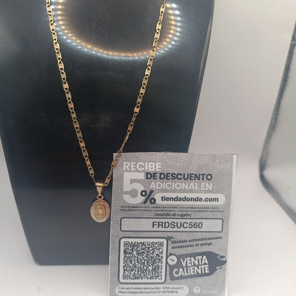CADENA, MEDALLA RELIGIOSA ORO 10 K 3.1 GRMS (SEMINUEVO)