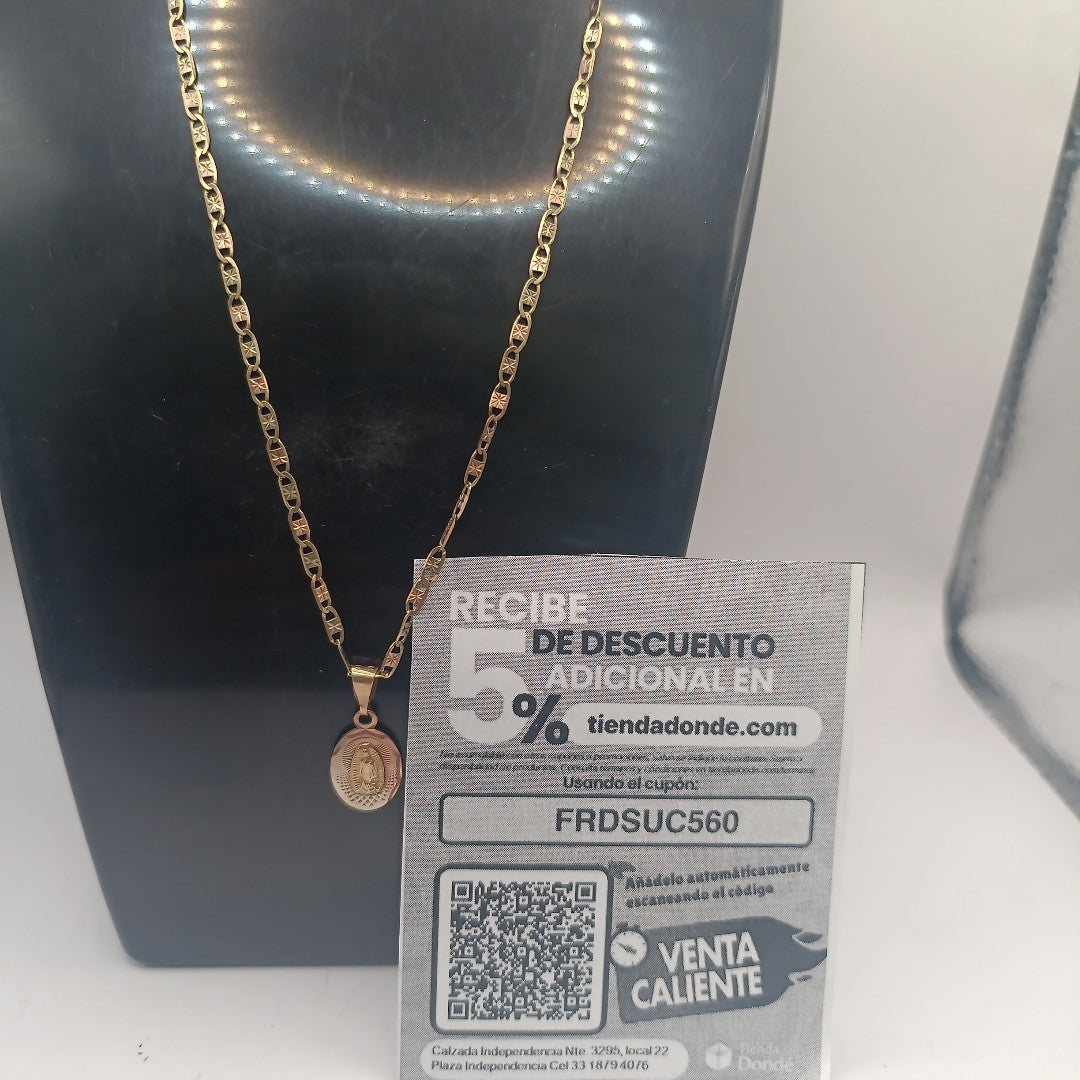 CADENA, MEDALLA RELIGIOSA ORO 10 K 3.1 GRMS (SEMINUEVO)