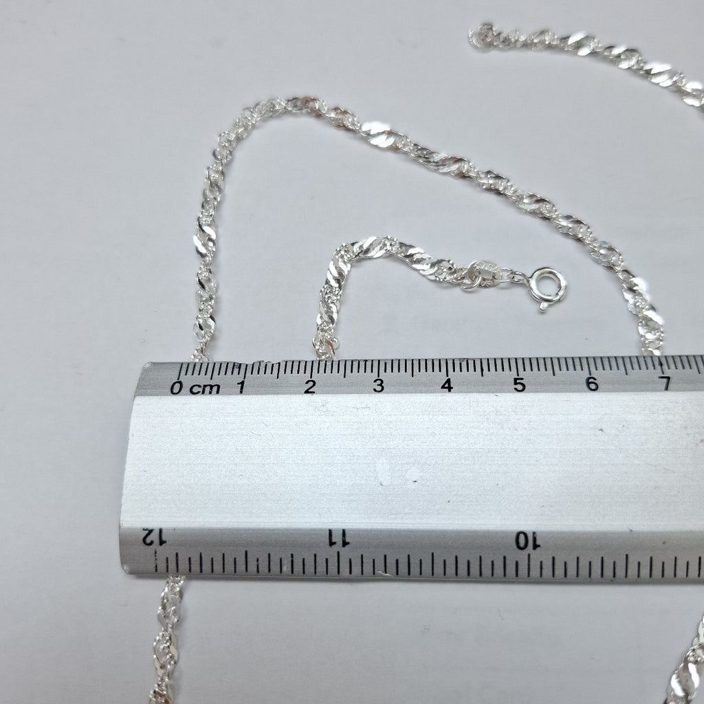 CADENA TEJIDO MEDIO TORZAL PLATA .925 55 CM 6.4 GR (NUEVO)