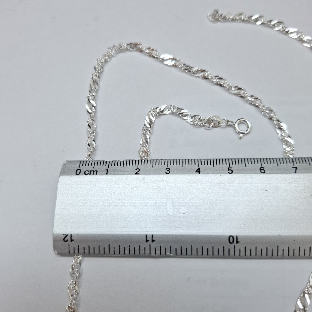 CADENA TEJIDO MEDIO TORZAL PLATA .925 55 CM 6.4 GR (NUEVO)