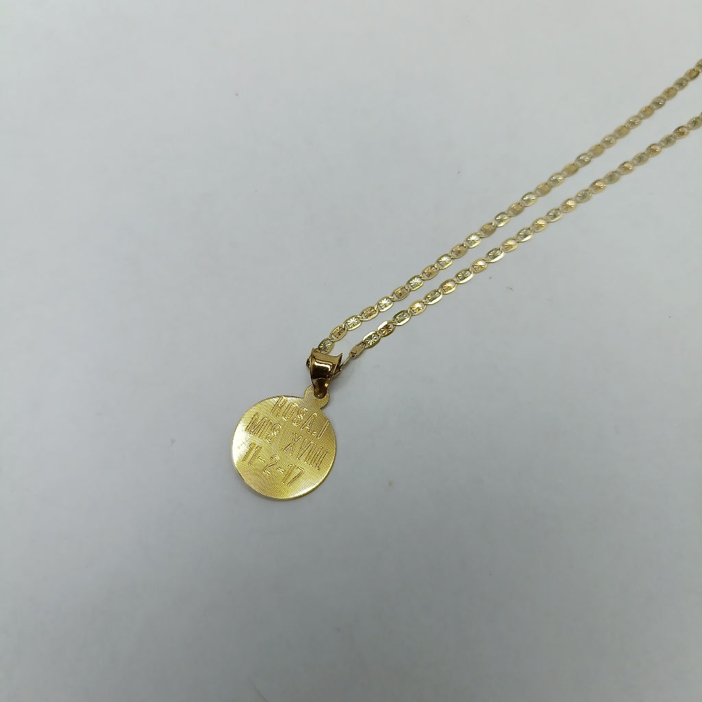 CADENA, MEDALLA RELIGIOSA ORO 14 K 2.2 GRMS (SEMINUEVO)