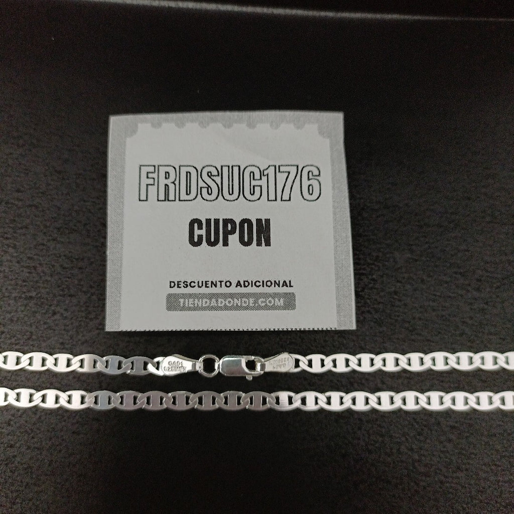 CADENA TEJIDO GUCHI PLATA .925 60 CM 9.2 GR (NUEVO)